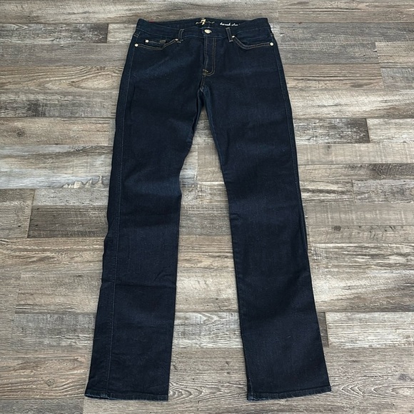 7 For All Mankind Karah Straight Leg Dark Wash Jeans 32 - Picture 1 of 9